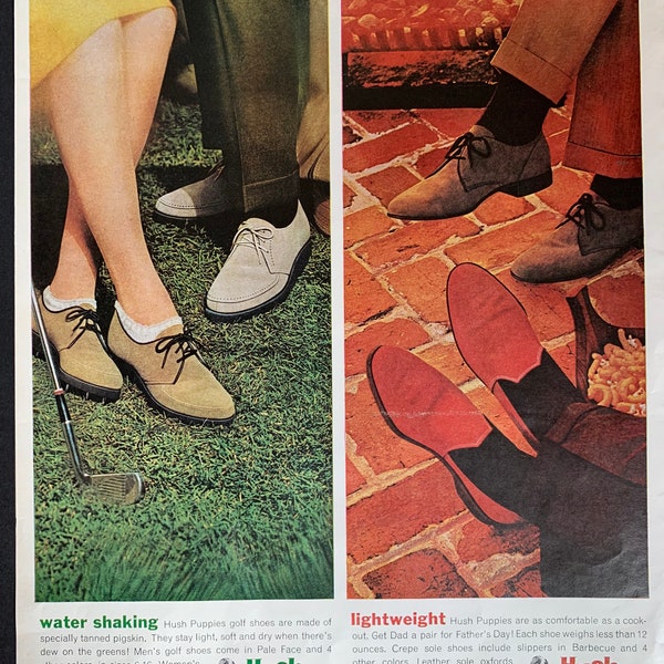 Vintage 1962 Hush Puppies Shoes Ad