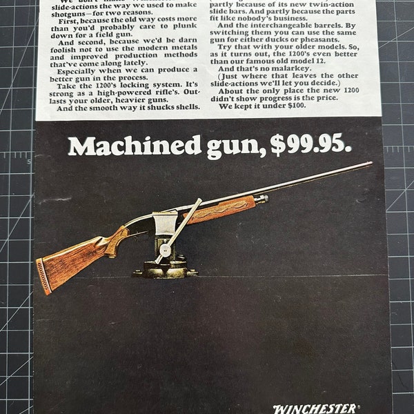 Vintage 1960s winchester 1200 print ad