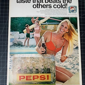 Vintage 1968 pepsi print advertisement