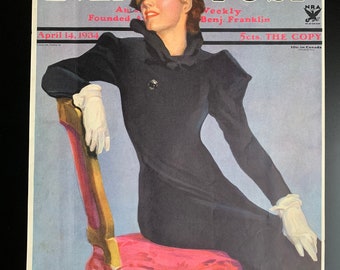 Vintage 1934 saturday evening post magazine cover