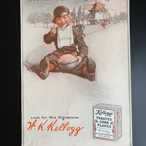 Vintage 1914 kellogg’s corn flakes print advertisement