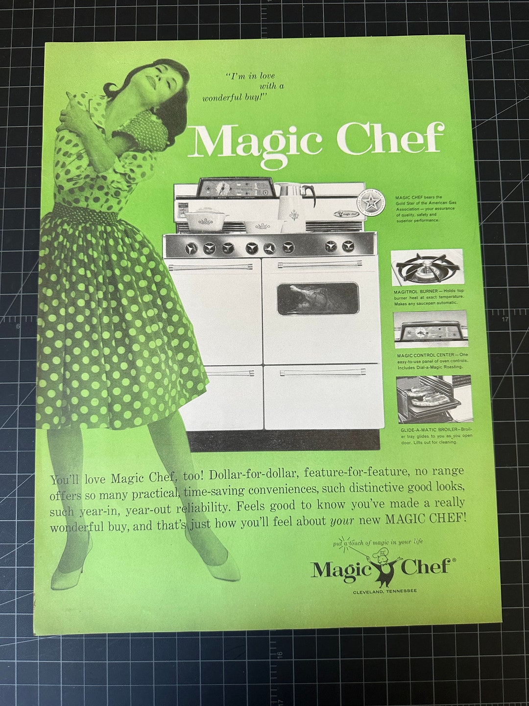 Vintage 1960 Magic Chef Oven Print Ad Etsy
