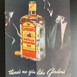 Vintage 1951 gordon’s gin print advertisement