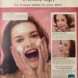 Vintage 1961 Noxzema Face Cleanser advertisement