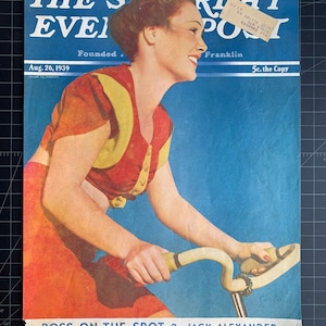 Vintage 1939 saturday evening post magazine covervintage