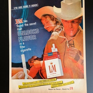 Vintage 1960 l&m cigarettes print advertisement