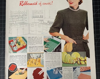 Publicité imprimée originale Rubbermaid Houseware vintage 1951