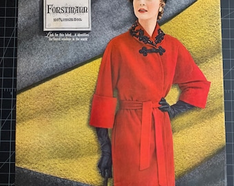 Vintage 1950er Forstmann Wollbekleidung Druck