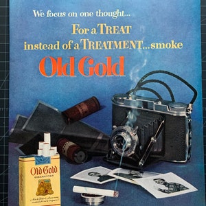 Vintage 1951 old gold cigarettes print ad - vintage cameravintage