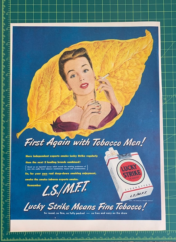 lucky cigarette Advertisement by Bettmann Keep a couple packs around to take the “edge” off Lucky Strike Cigarette Print Ad,