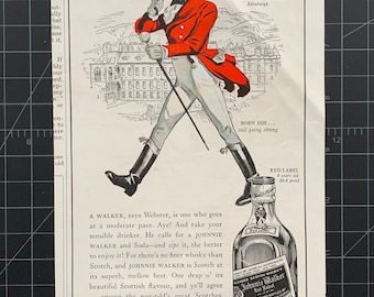 Vintage 1939 Johnnie Walker Original Print Ad