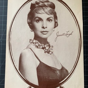 Vintage 1962 hollywood star portrait - janet leigh - publicity photovintage