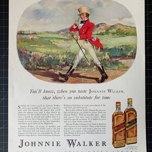 Vintage 1934 johnnie walker whiskey print advertisement