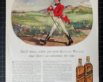Vintage 1934 Johnnie Walker Whisky Print Anzeige