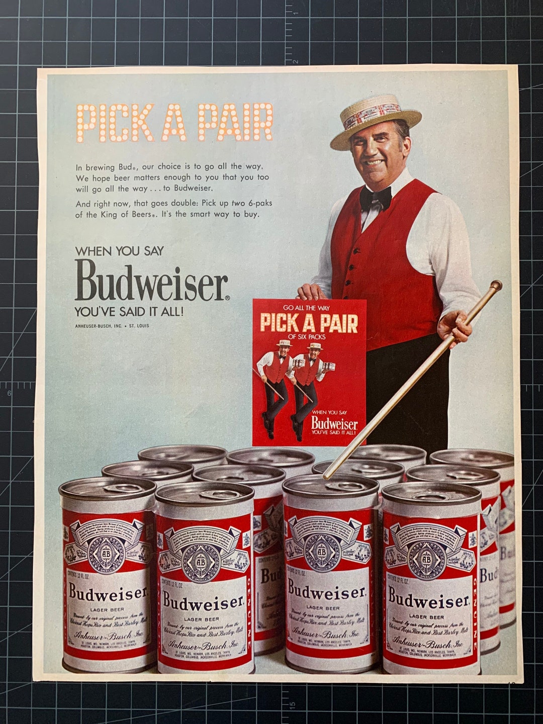Vintage 1960s Budweiser Beer Print Advertisement - Etsy