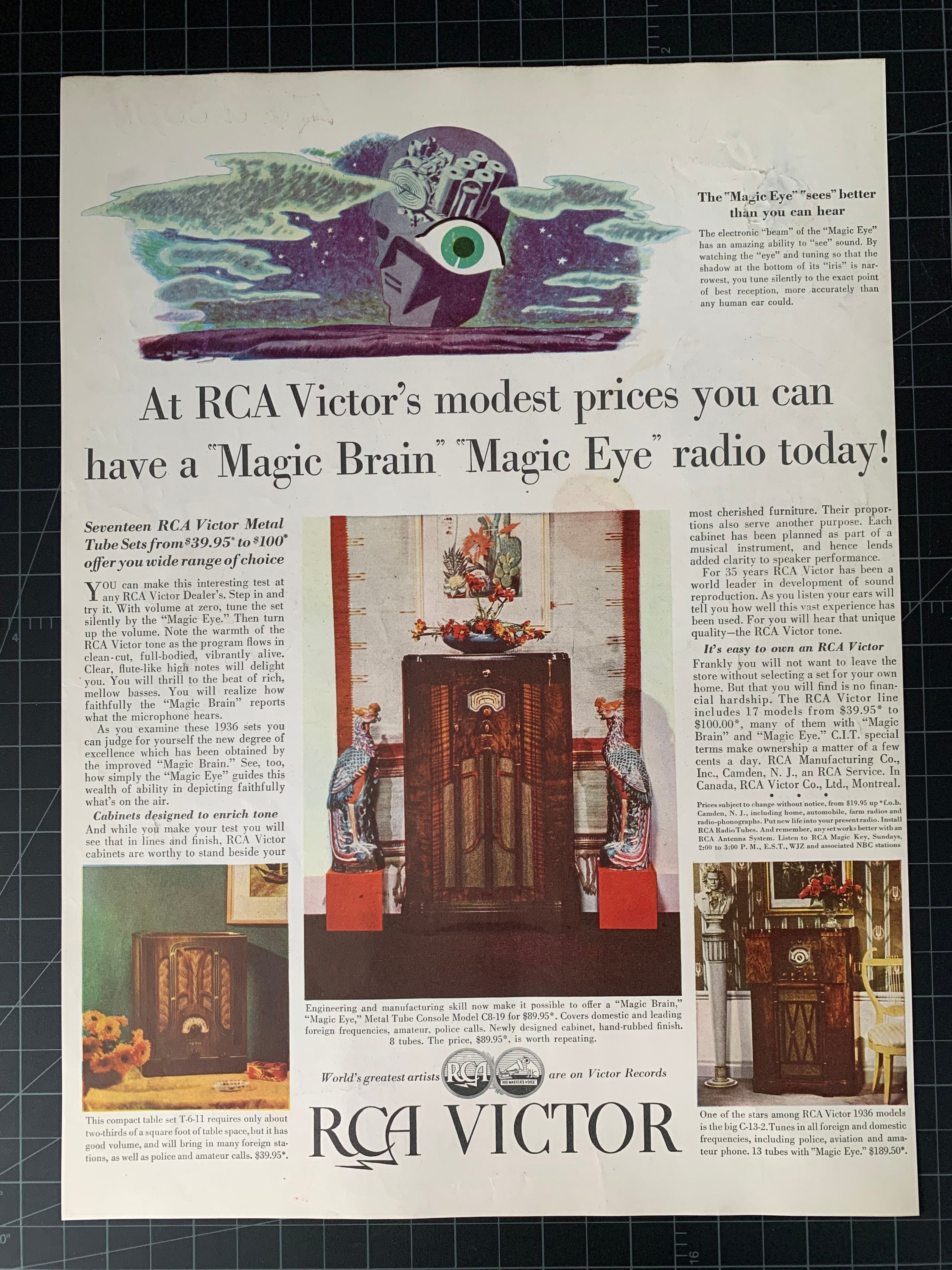 Vintage 1936 Rca Victor Radio Print Ad picture