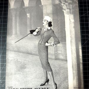 Vintage 1950s Saks Fifth Avenue Clothing Print Ad
