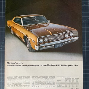 Vintage 1968 Mercury Print advertisement