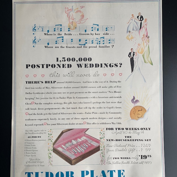 Vintage 1932 Community Plate Tudor Plate Print Ad