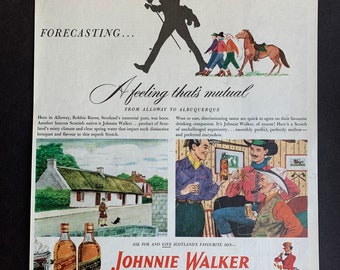 Vintage 1948 Johnnie Walker Whisky Originalwerbung