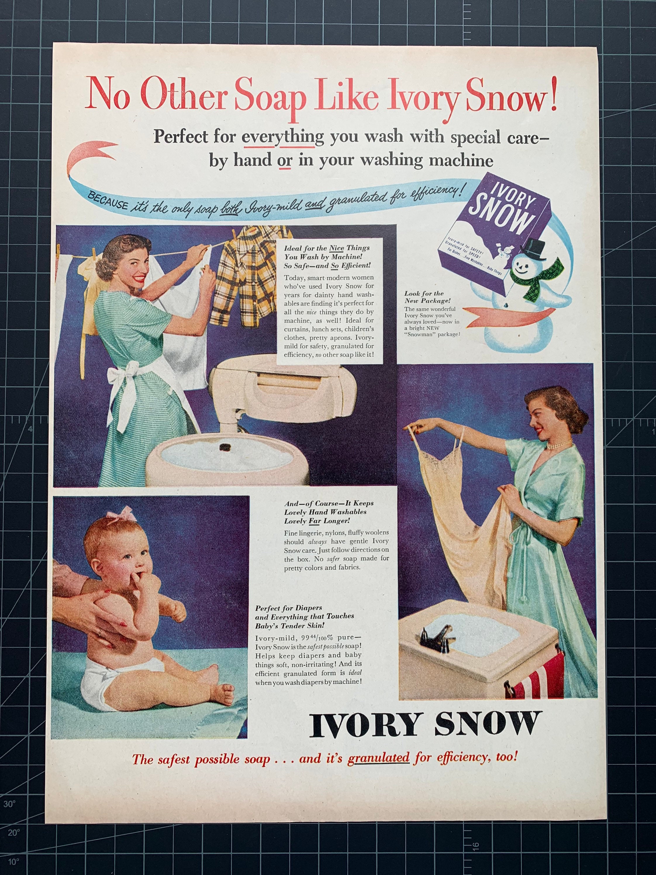 Vintage 1951 Elfenbein Schnee Waschmittel Print Ad | Etsy
