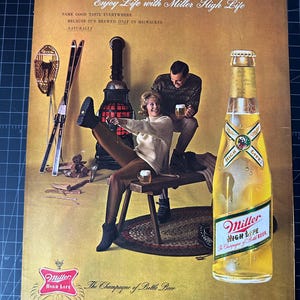 Vintage 1962 Miller High Life Beer Print Ad