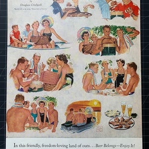 Vintage 1954 us brewer’s foundation beer print advertisement