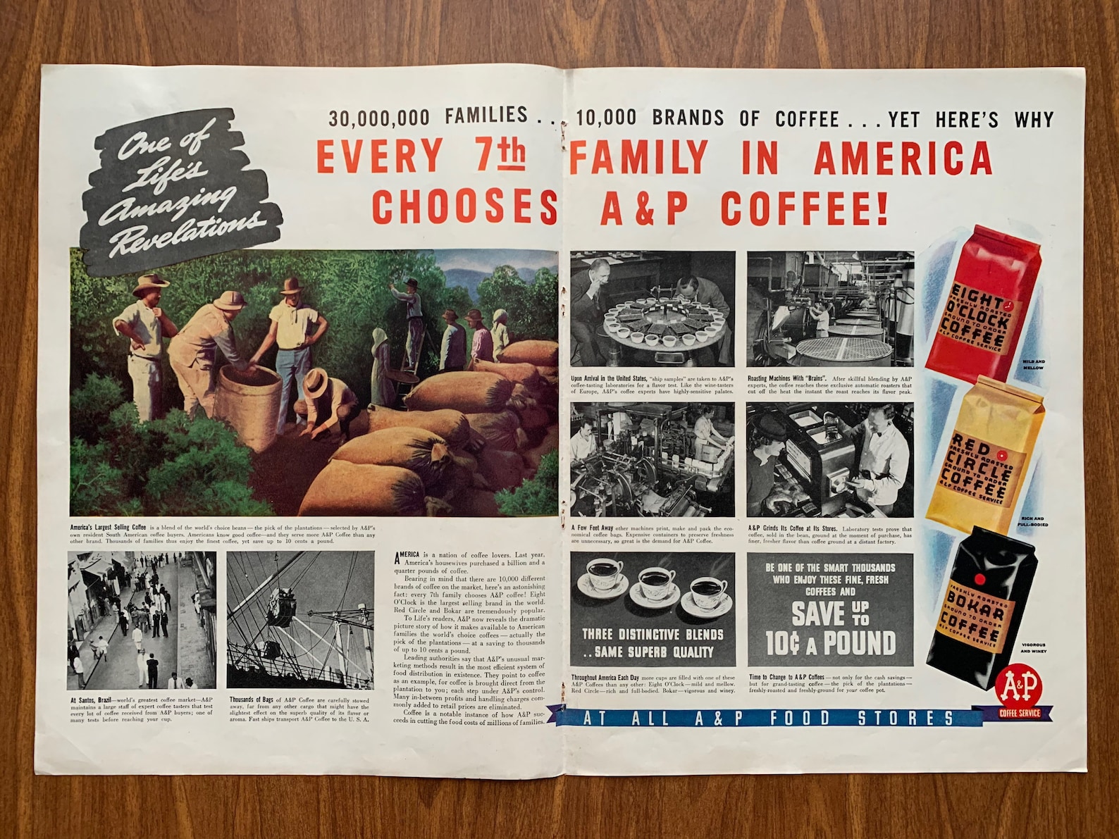 Vintage 1930s A&P Coffee Eight OClock Coffee Ad Etsy
