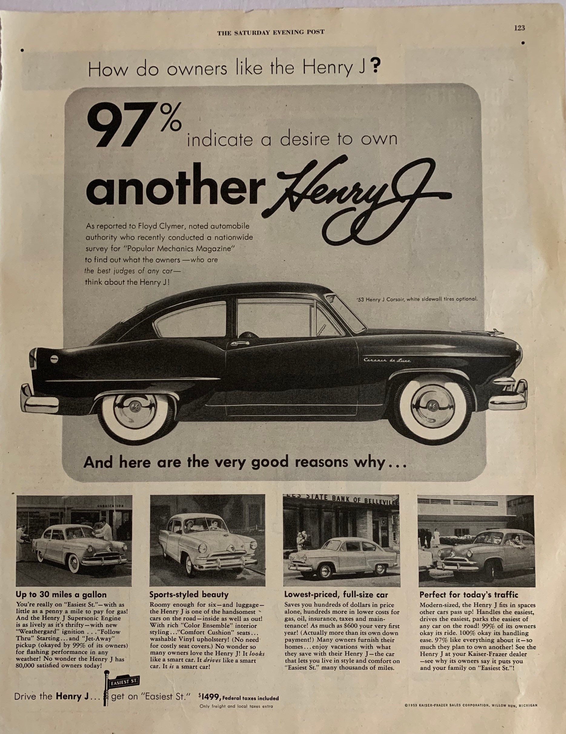 Vintage 1953 Kaiser Frazer Automobile Ad Etsy