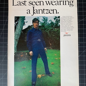 Anuncio impreso vintage de ropa Jantzen de 1970