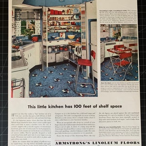 Vintage 1948 armstrong’s linoleum floors print ad