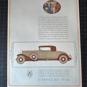 Vintage 1931 Cadillac V-12 Print Ad