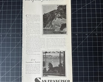 Vintage 1931 San Francisco Travel Original Advertisement
