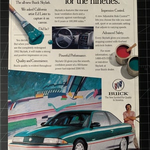 Vintage 1991 Buick Skylark Print advertisement
