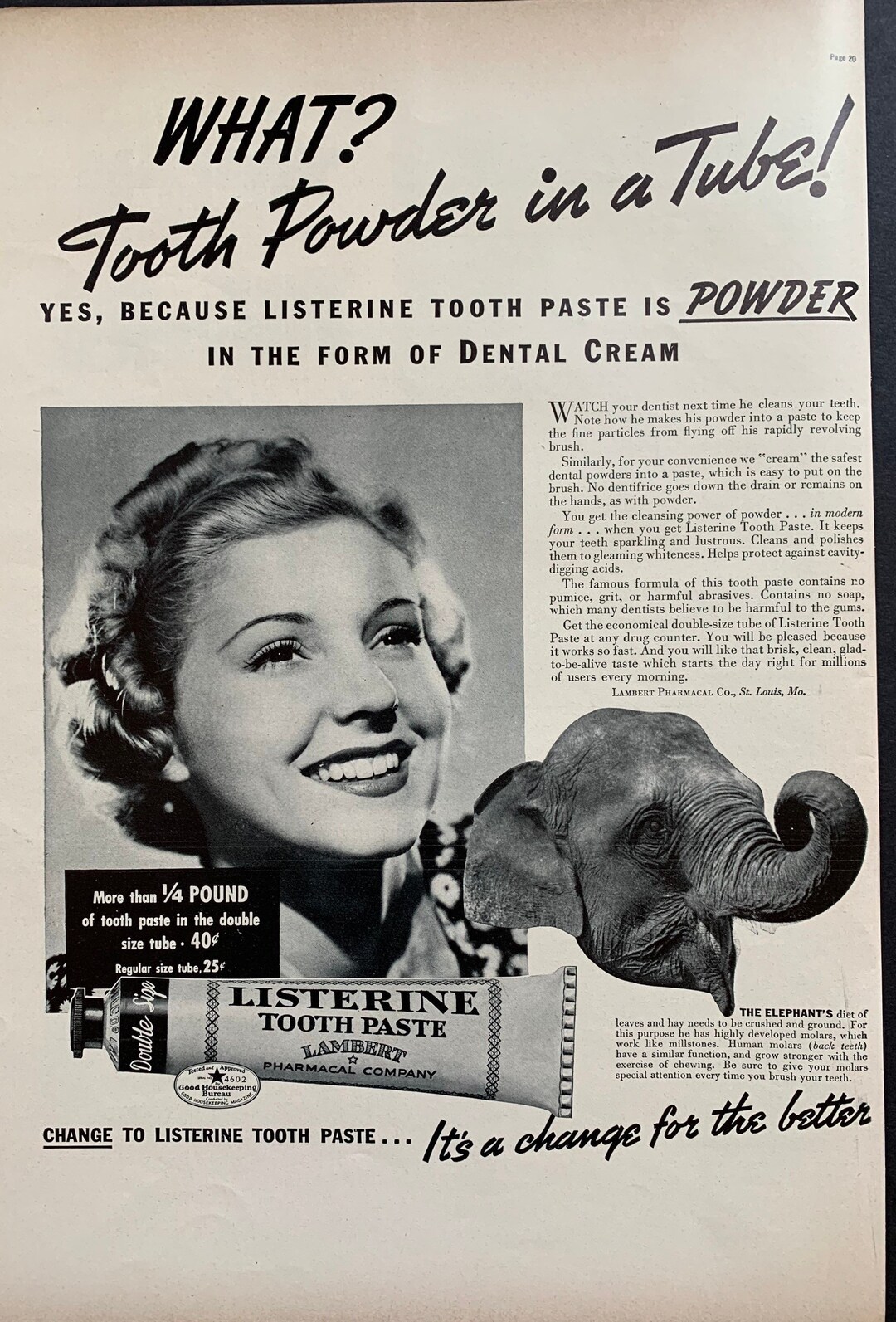 Vintage 1937 Listerine Toothpaste Ad Etsy