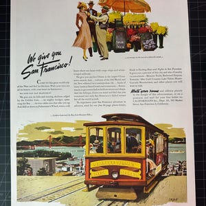 Vintage 1954 San Francisco Travel Print Ad