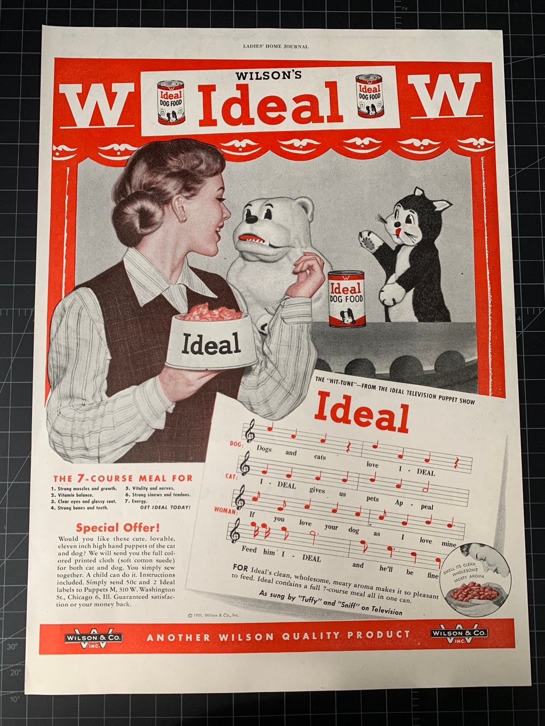 Vintage 1951 Wilson’s Ideal Dog Food Print Advertisement - Etsy Hong Kong