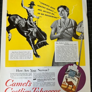 Vintage 1934 Camel Cigarettes Print advertisement