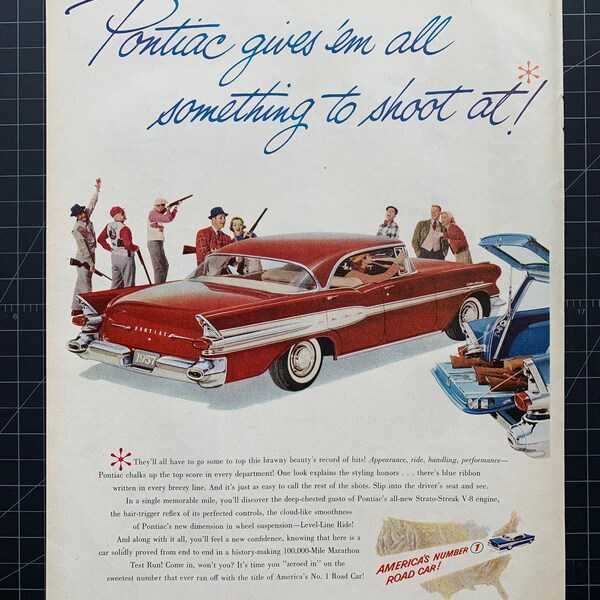 Vintage 1957 pontiac print ad