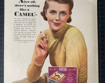 Pubblicità stampata originale delle sigarette Camel del 1933