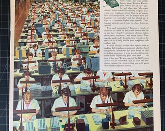 Vintage 1956 Western Electric Print Anzeige