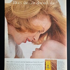Vintage 1963 clairol hair dye print advertisement
