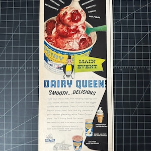 Vintage 1952 dairy queen print advertisement