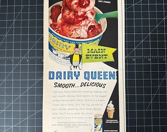 Vintage 1952 dairy queen print advertisement