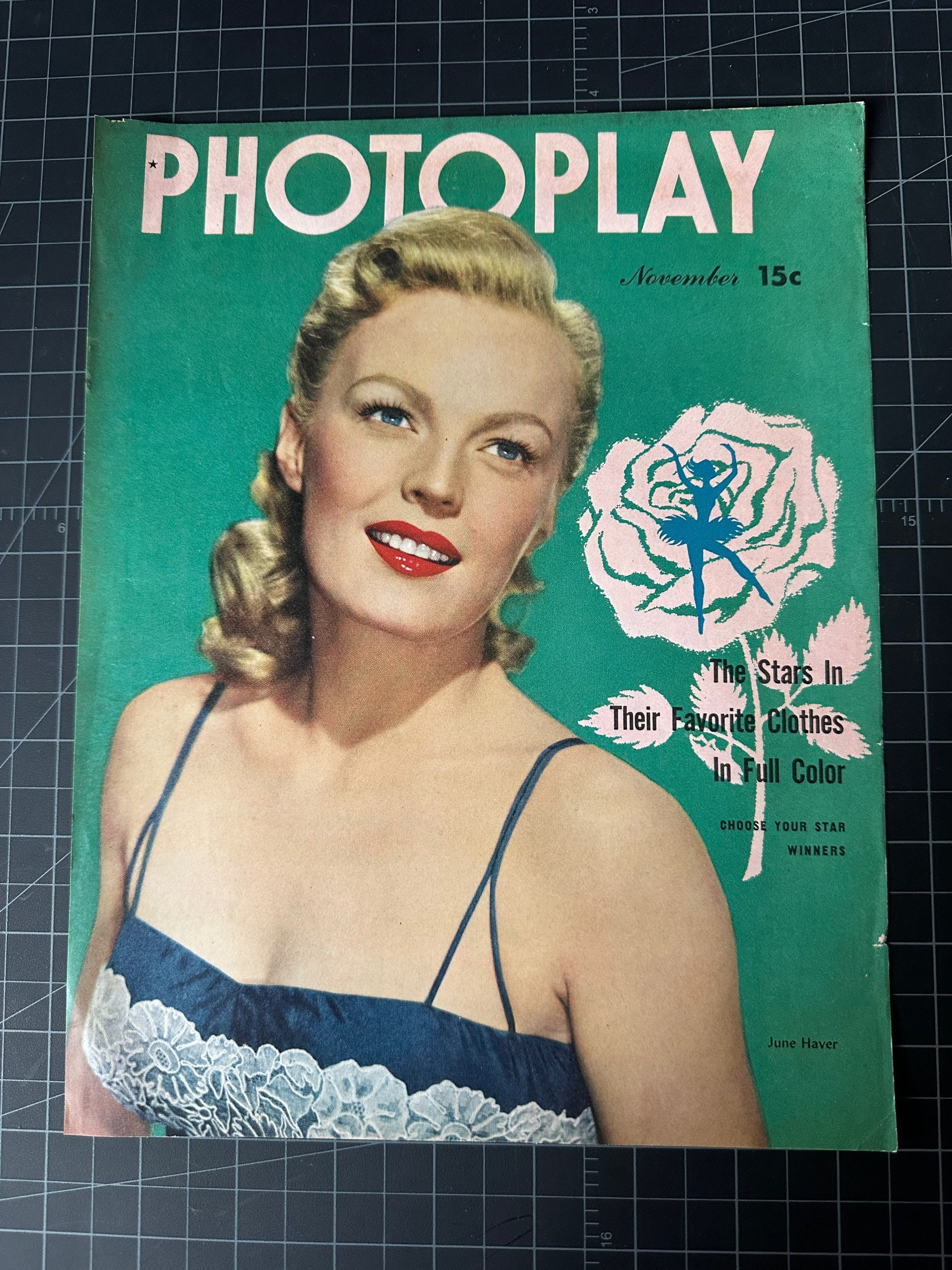 Vintage 1940s Photoplay Magazine Cover June Haver - Etsy