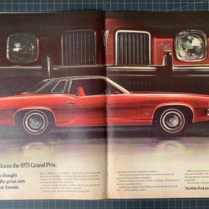 Vintage 1973 Pontiac Grand Prix 2-Page Print advertisement