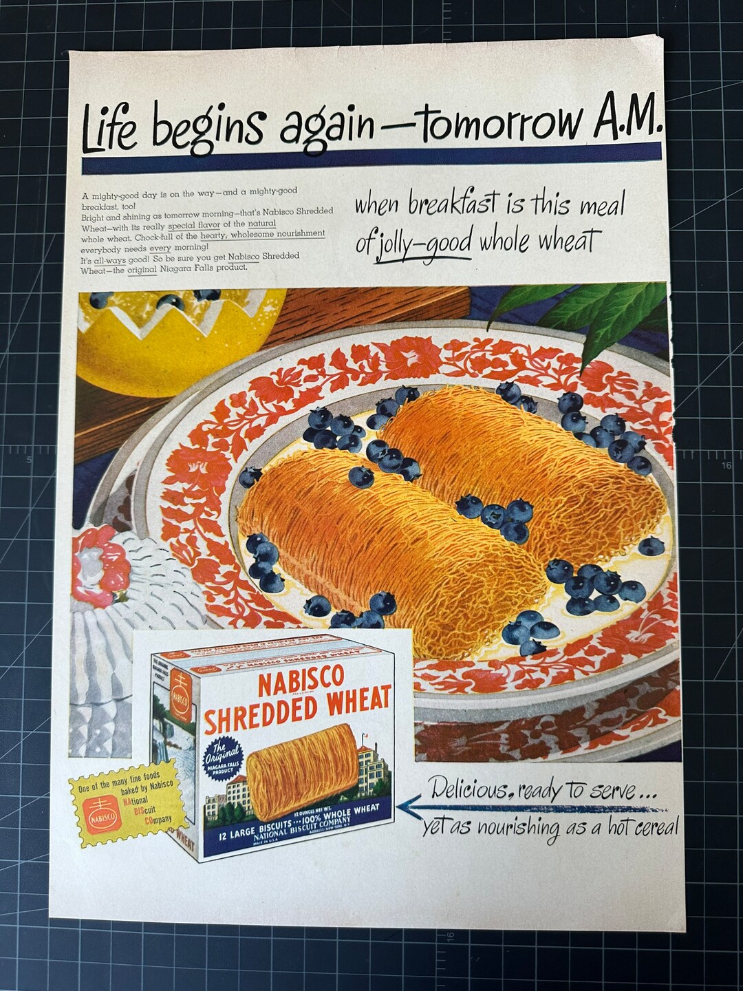 Vintage 1940s Shredded Wheat Cereal Print Ad Etsy