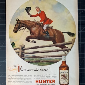 Vintage 1946 hunter whiskey print advertisement