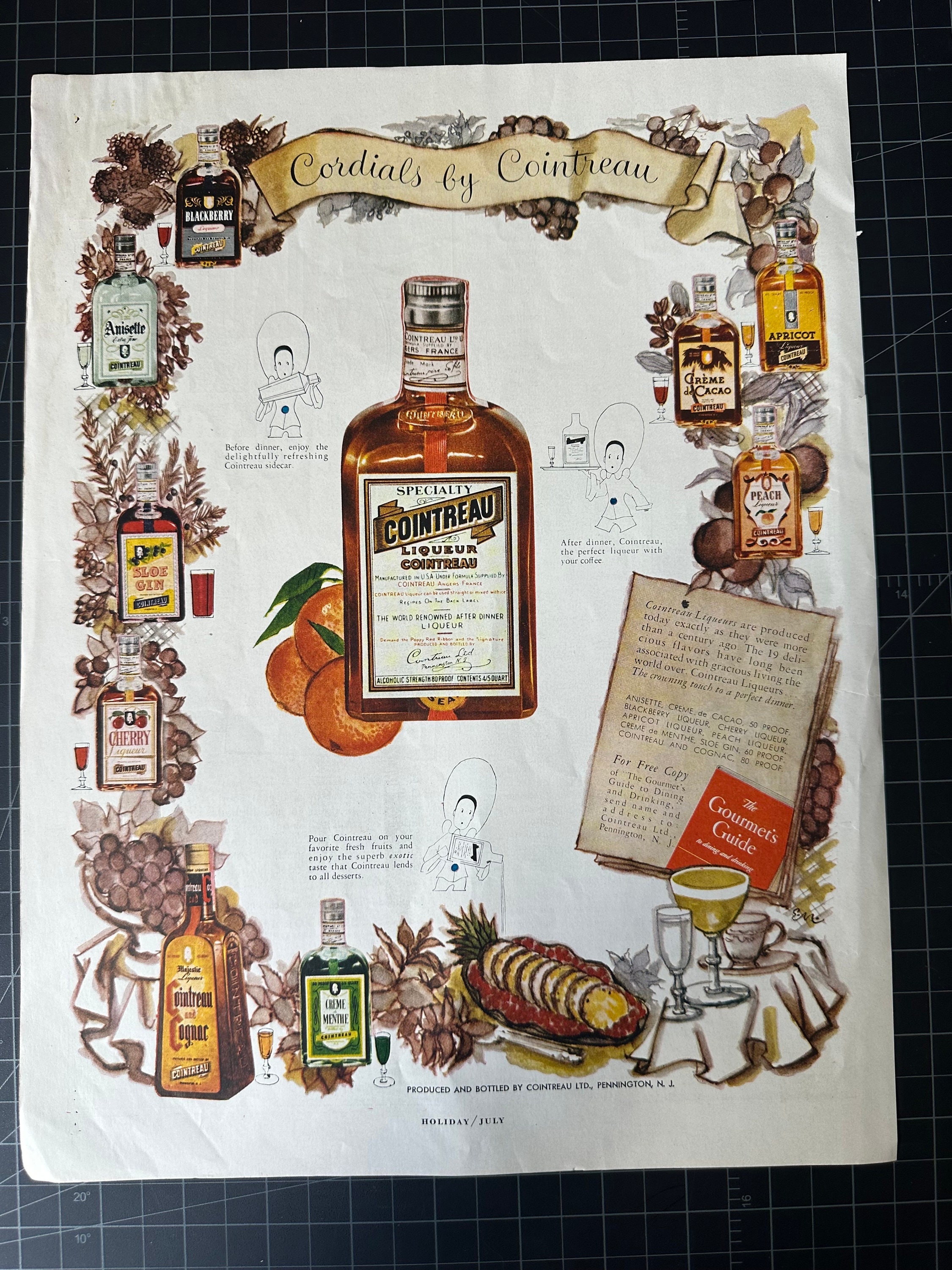 Vintage 1950s Cointreau Liqueur Print advertisement