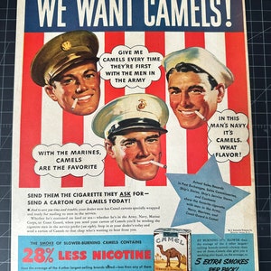 Vintage 1940s Camel Cigarettes Print Ad - WWIIvintage